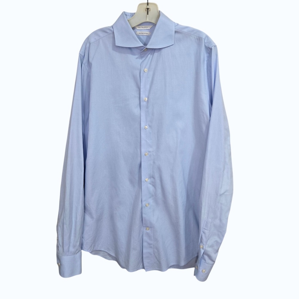 Suitsupply Dress Shirt Men 16.5L Extra Slim Fit Light Blue Egyptian‎ Cotton  42L